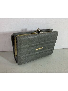 Vintage Sassoon Wallet ID Cards Coins Snaps Gray Y2K 80s